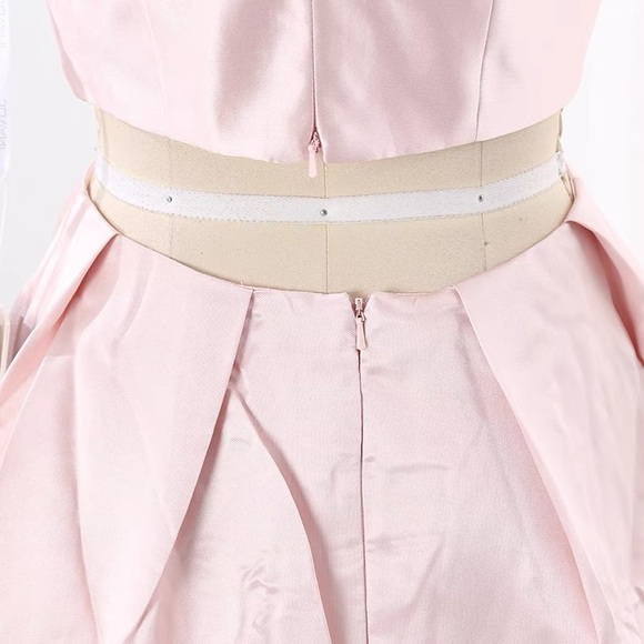 JOVANI pink simple, glossy satin A-line evening dress - Picture 3 of 6